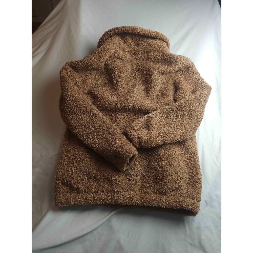 Dudley Stephens Fleece Jacket Womens Large Brown Teddy Sherpa Full Zip Mock Neck - Picture 7 of 8